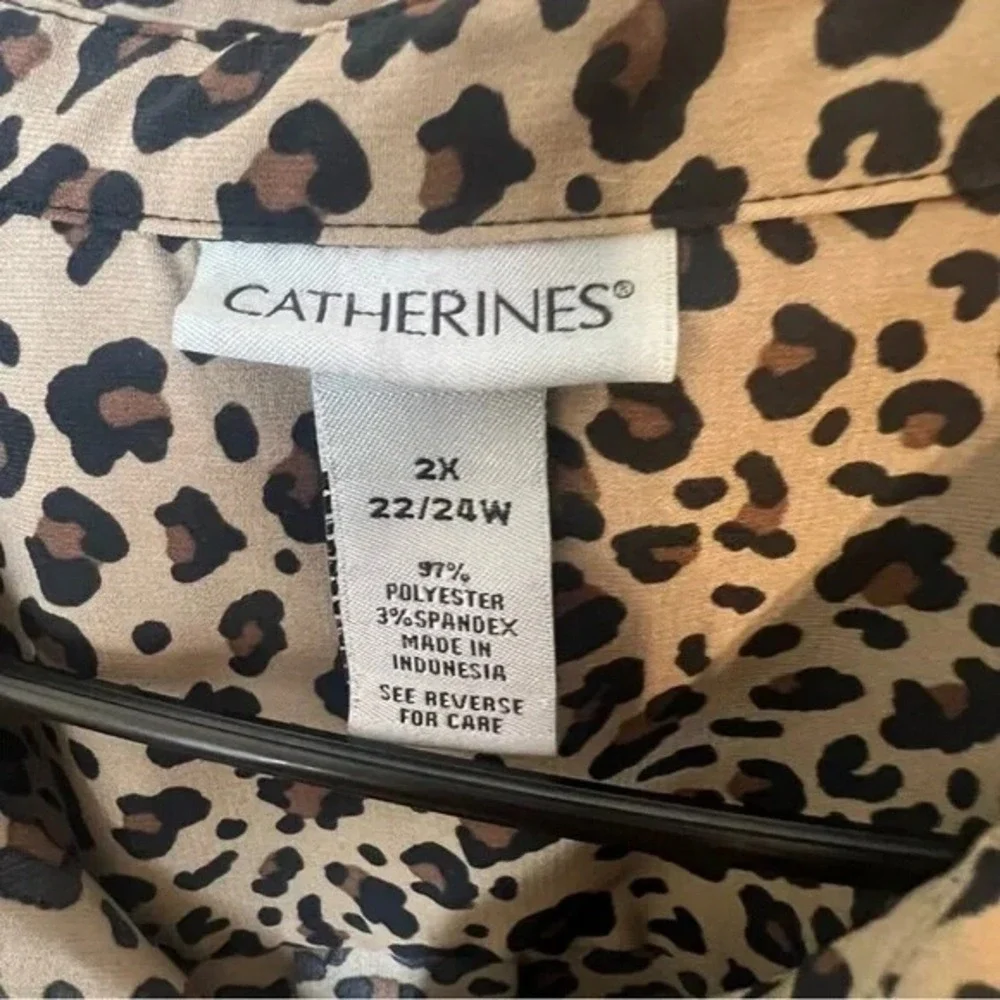 Catherines Animal Print Button Down Tunic Size 22 24